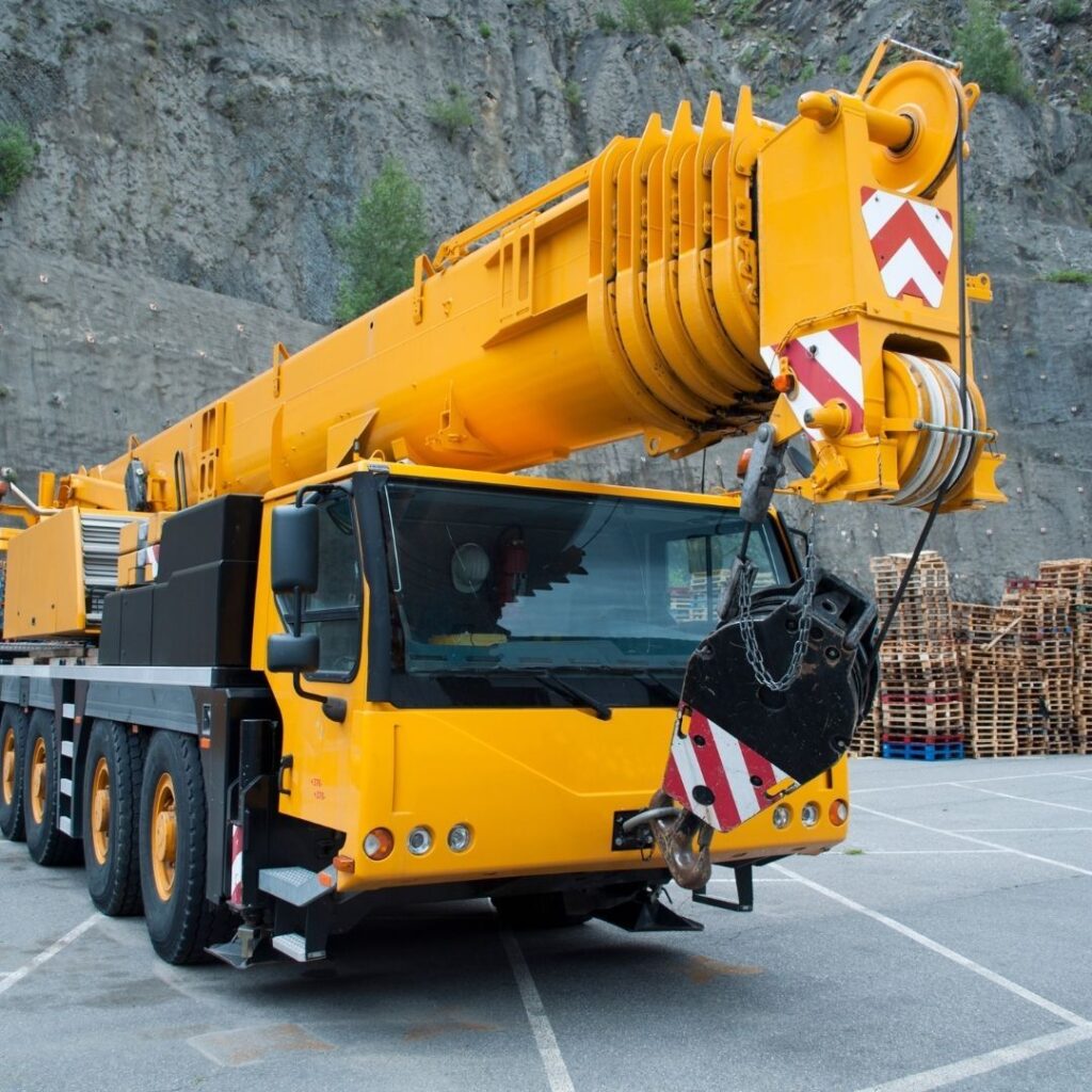 yellow crane truck